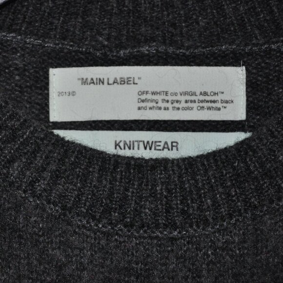 Main Label Off White Virgil Abloh Mohair Sweater Arrow Motif Intarsia Knitwear M - Picture 5 of 7